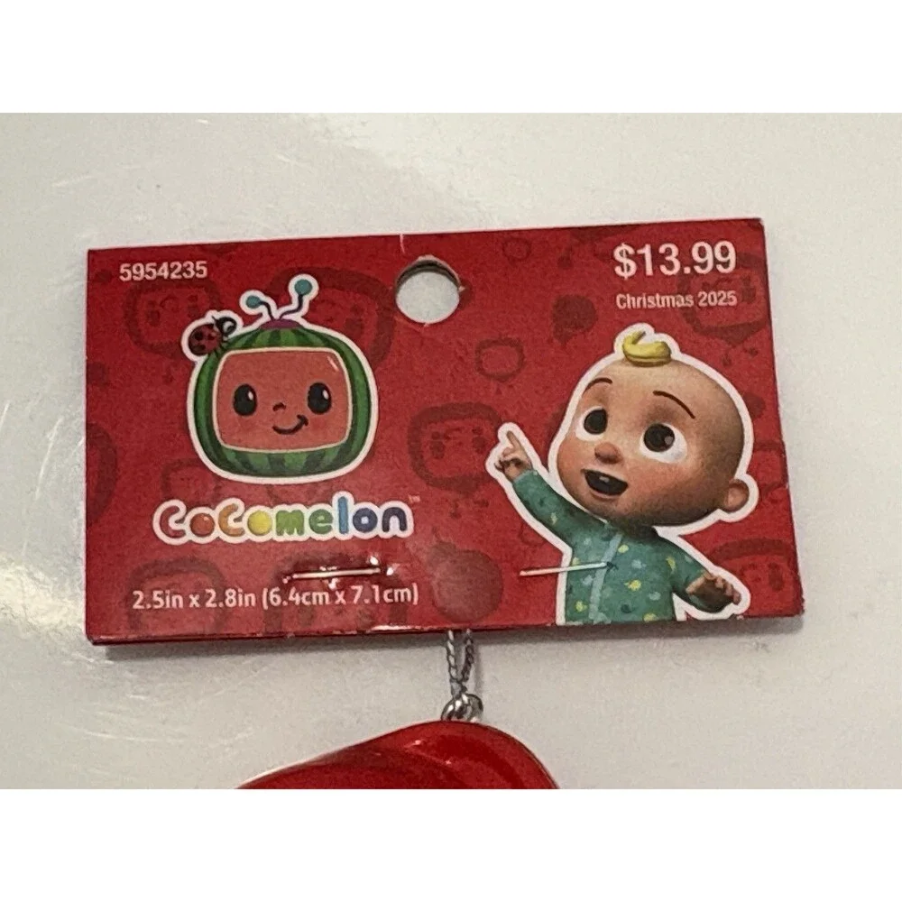 Kurt Adler Cocomelon Watermelon Santa Hat Ornament 3in Holiday Decor (Lot Of 6)